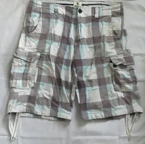 SOULCAL MENS BLUE PLAID CHECK CARGO SHORTS SIZE XL #1433 - Picture 1 of 18