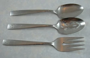 LOTE de 3 piezas para servir Oneidacraft Deluxe acento monograma 'R' acero inoxidable vintage - Imagen 1 de 4