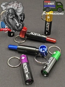 Pipa de metal para fumar tabaco de 3" llavero portátil estilo batería - Imagen 1 de 12
