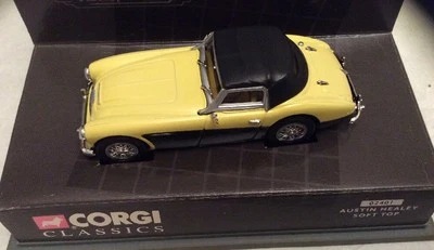 Boxed Corgi Classics 02401 Austin Healey Soft Top Primrose/Black - Image 1 of 4