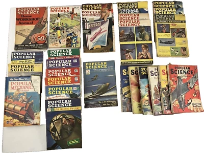 Popular Science WWII Era Magazine Lot 27 Issues 1940–1948 + 1943 Workshop Annual - Image 1 of 4