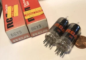 (2) Vintage RCA 6CY5 SAME DATE CODE * Tested *USA* NOS NIB * - Picture 1 of 10