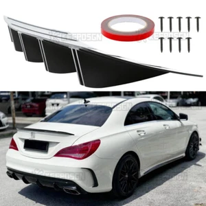 For Mercedes-Benz W117 CLA250 10 Fins Rear Bumper Diffuser Spoiler Splitter Lip - Picture 1 of 12