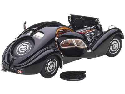 1938 Bugatti Type 57SC Atlantic with Disc Wheels Black 1/43 Diecast Model CARZ - Image 1 of 4