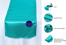 MDS Pack of Wedding 12 x108 inch Satin Table Runner for Wedding Banquet 10 Teal