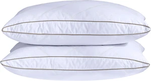 Juego de 2 almohadas de pluma de ganso para dormir tamaño queen Blanco US NEW - Picture 1 of 12