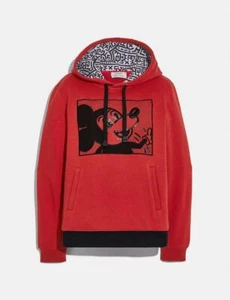 Coach Disney Mickey Mouse x Keith Haring Hoodie W Sequins Embroidery NWT - Sz L - Picture 1 of 5