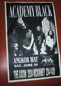 Academy Black, Angkor Wat, 1980s heavy/thrash metal rock concert poster, Houston - Picture 1 of 2