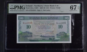 Northern Ireland 10 Pounds 2008 P 341 a Superb Gem UNC PMG 67 EPQ - Picture 1 of 1
