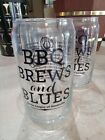 Straight to Ale beer Can shape glass Set 4 Huntsville Alabama BBQ Brews Blues