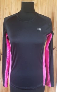 KARRIMOR ! SIZE 10 ! RUNNING TOP ! LONG SLEEVED ! BLACK & PINK ! VGC ! MESH !  - Picture 1 of 6