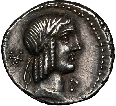 L. Calpurnius Piso Frugi (90 aC), NGC Ch XF, República Romana AR Denario Foto 1 de 4