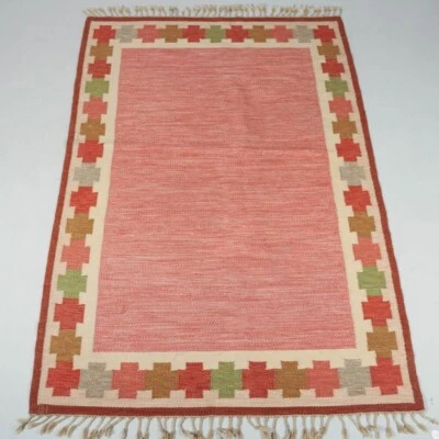 Scandinavian Swedish Kilim Geometric Rug for Living Room Area Rug Bedroom Rug - Image 1 of 3