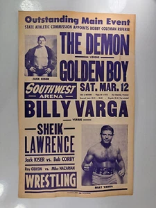 The Demon Vs. Golden Boy, Vintage Wrestling Event Poster 22x14in (S34) - Picture 1 of 11