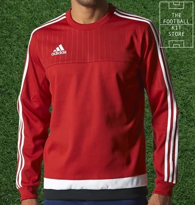 adidas Tiro Training Top Red - Football Sweat Top / Sweater - Mens - All Sizes - Image 1 of 3