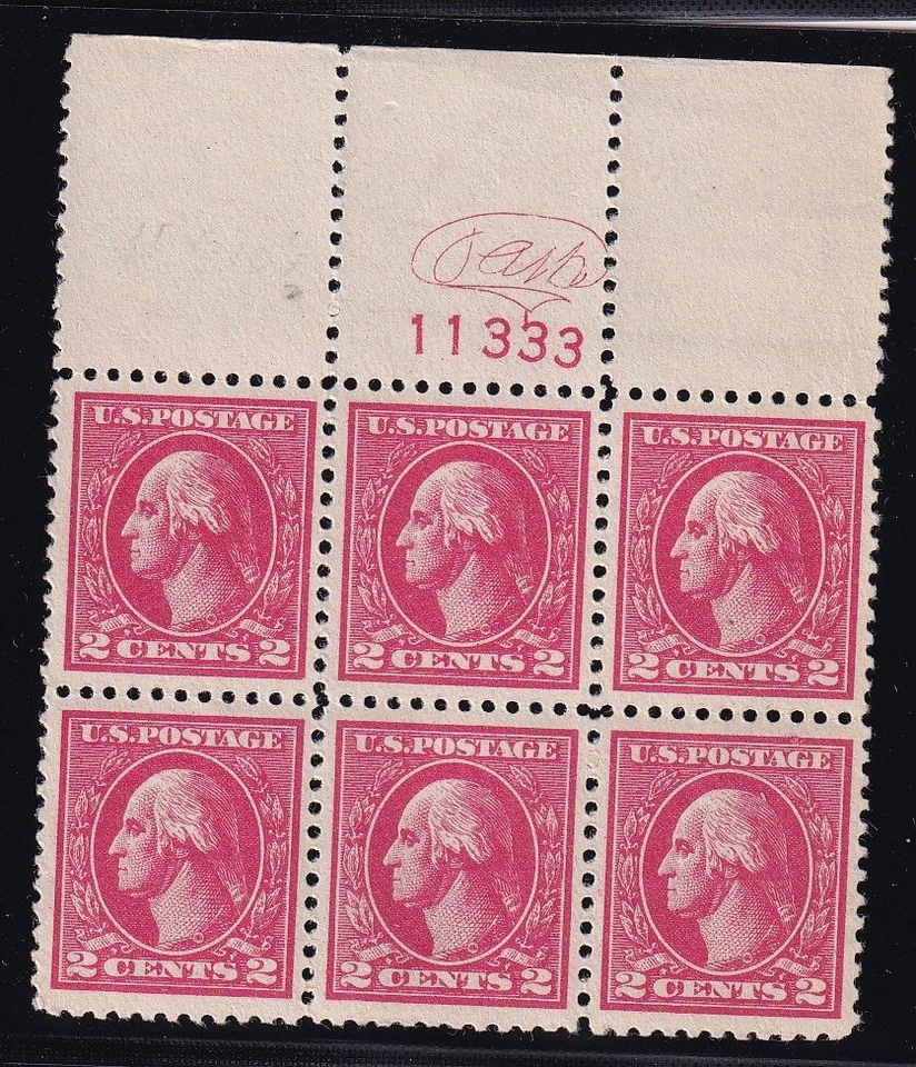 528 TOP XF plate block OG lightly hinged nice cv $ 225 ! see pic ! - Image 1 of 1