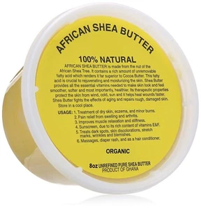 8oz Organic African Shea Butter Raw Yellow 1/2Lb GHANA Natural UNREFINED Pure - Picture 1 of 2