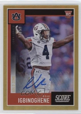2020 Score Rookies Gold Zone Signatures /50 Noah Igbinoghene #335 Rookie Auto RC - Image 1 of 2