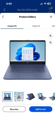 HP 14” Intel Celeron Blue Laptop 64GB - Image 1 of 4