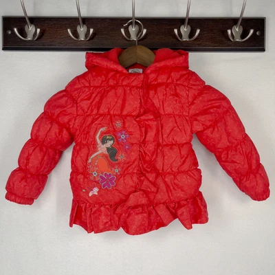 Jaqueta acolchoada Disney princesa Elena de Avalor meninas crianças babado tamanho 3 inverno - Imagem 1 de 4