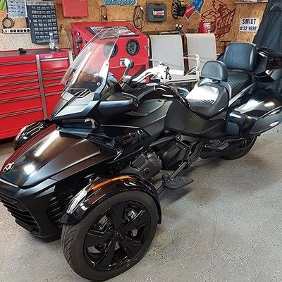 Black PU leather Driver Backrests Mount Kit For Can Am Spyder F3/F3-S/F3-T 15-25 - Изображение 1 из 4