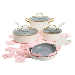 PARIS HILTON EPIC ANTIHAFT TÖPFE UND PFANNEN SET 12-TEILIG PZW02-P002 - CREME - Bild 1 von 5