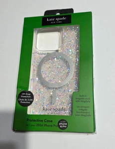 NEU OEM Kate Spade Magsafe Hülle für Apple iPhone 16 Pro - OPAL GLITTER IRISIEREND - Bild 1 von 10