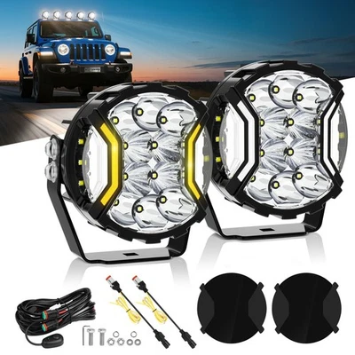 Barra de luces de trabajo LED de 5 pulgadas 180 W para tirador lateral vainas redondas DRL lámpara de conducción antiniebla 2 piezas Foto 1 de 4