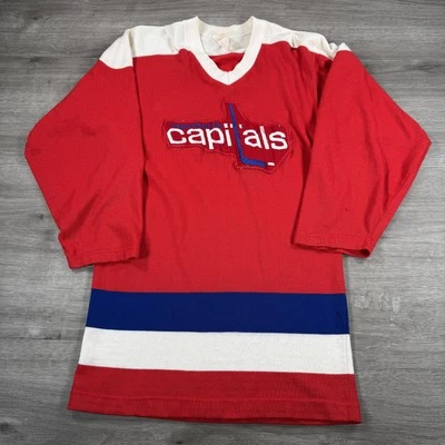 VINTAGE Washington Capitals Jersey Shirt Mens Small Red White NHL Hockey 70s 80s Foto 1 de 4
