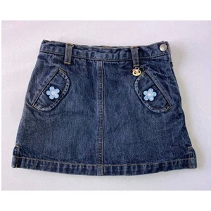 Gymboree Girls Adjustable Waist Denim Panda Bear Skort Size 4 - Picture 1 of 2