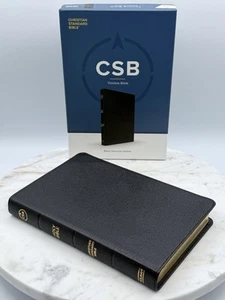 CSB Thinline Bible, Black Genuine Leather by Holman Bible Brand New - Picture 1 of 7