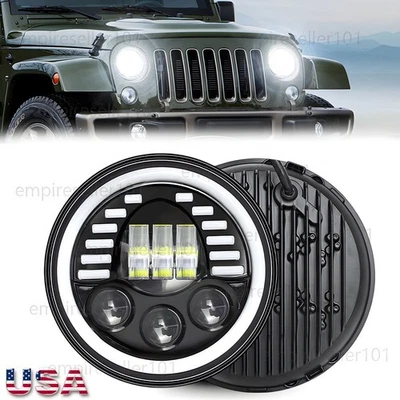 Faro LED redondo de 7" ojos de ángel halo para Ford F-100 F-150 F-250 F-350 Mustang Foto 1 de 4