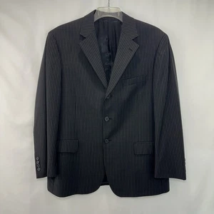 Andrew Fezza Worsted Wool Tonal Charcoal Gray Pinstripe Two-Piece Suit Mens 43S - Picture 1 of 15