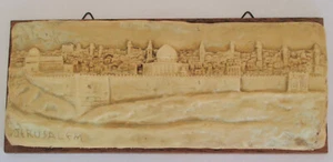 Vintage Celluloid on Wood Jerusalem Plaque - Picture 1 of 7