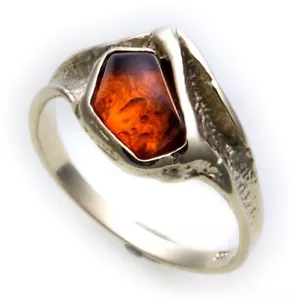Anillo de mujer ámbar auténtico del Mar Báltico oro auténtico 333 oro amarillo 8k N8545 BE 3 - Imagen 1 de 6