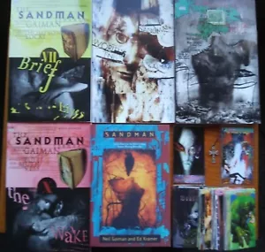 Full set of SANDMAN softcover books Neil Gaiman 1-10 + set 90 cards, bonus book - Picture 1 of 3