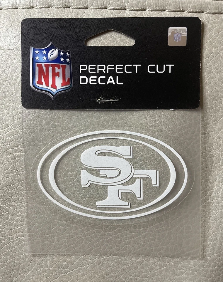 San Francisco 49ers Wincraft NFL Perfect Cut White Decal 4" X 4" - Image 1 of 1