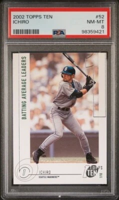 ICHIRO 2002 Topps Ten #52 PSA 8 NM-MT - Image 1 of 2