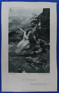 RARE Antique Franz Hanfstaengl Das Rheingold 5" X 7.5" Gravure - Picture 1 of 1