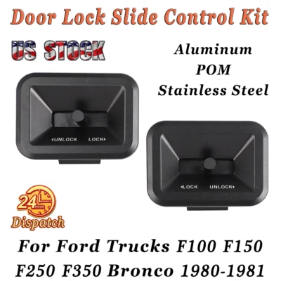 For Ford Truck Door Lock Slide Control Kit F100 F150 F250 F350 Bronco 1980 1981 Foto 1 de 4