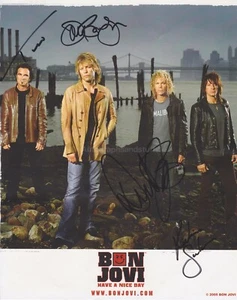 Bon Jovi Hand Signed 8x10 Photo Autograph Have A Nice Day, Slippery When Wet  - Picture 1 of 4