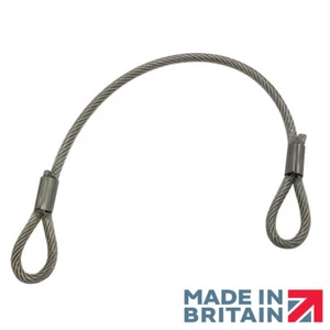 STAINLESS STEEL PVC COATED RETAINING WIRE LOOP/LOOP Cable 2-3mm  MADE IN BRITAIN - Picture 1 of 4