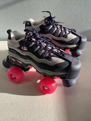 Patines Wheeler Skechers 4 ruedas azul marino blanco rosa intenso talla 4 niñas Foto 1 de 4