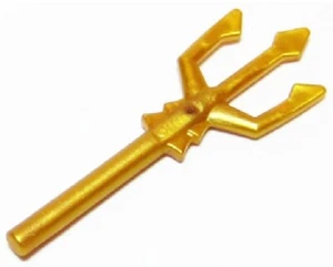 🧱 LEGO New Pearl Gold Minifigure Weapon Trident Tool Part 92290 D723 - Picture 1 of 1