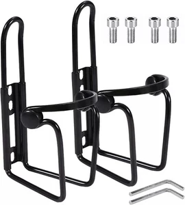 2Pcs Bike Bottle Cage Bicycle Drink Holder Black Light Aluminium Carrier - Picture 1 of 6