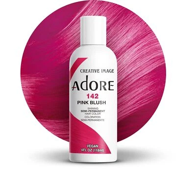 Color de cabello semipermanente rubor rosa Adore 142 - vegano y libre de crueldad, 4 fl oz Foto 1 de 4