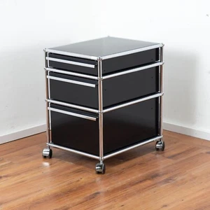 USM Haller Rollcontainer 3 Felder - Schwarz - Bild 1 von 6