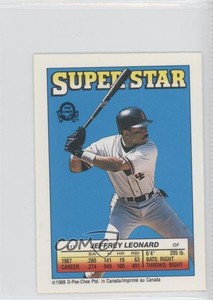 1988 O-Pee-Chee Super Star Sticker Backs Peeled Jeffrey Leonard #17