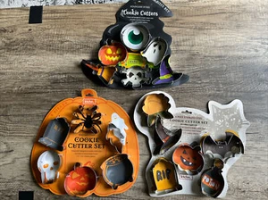 Ktxhn Lot of 18 NEW Halloween Cookie Cutters 3 Sets of 6 3”-3.5” Stainless Steel - Picture 1 of 4