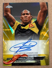 2018 Topps Chrome UFC Ronald Souza Gold refractor on card auto 3/50